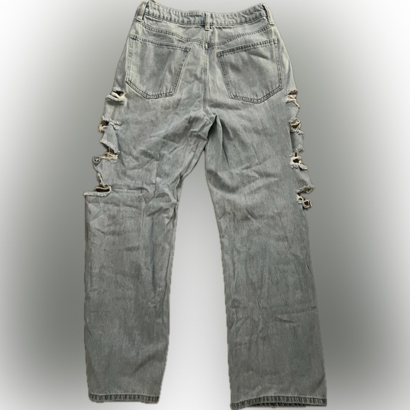 cut out straight leg jeans - Picture 2 of 2